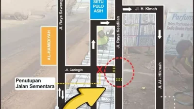 Proyek Crossing Saluran, Dishub Tutup Sementara Jalan Raya Keadilan