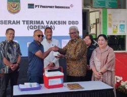 Freeport Indonesia Berikan Bantuan 6.000 Dosis Vaksin DBD kepada Pemkab Mimika
