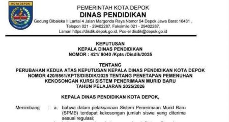 Disdik Depok Buka Pendaftaran Quota Tambahan SPMB SMPN