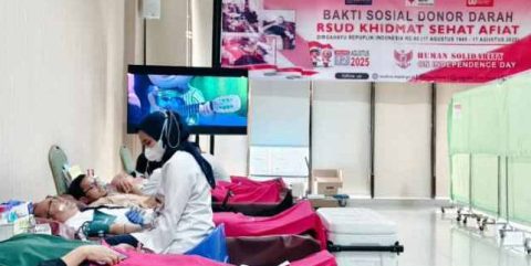 Sambut HUT ke-80 Kemerdekaan RI, RSUD KiSA Gelar Baksos Donor Darah