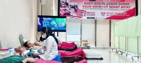 Sambut HUT ke-80 Kemerdekaan RI, RSUD KiSA Gelar Baksos Donor Darah