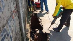 DPUPR Depok Cepat Tanggap Perbaiki Jalan Amblas Kedaung Tirta